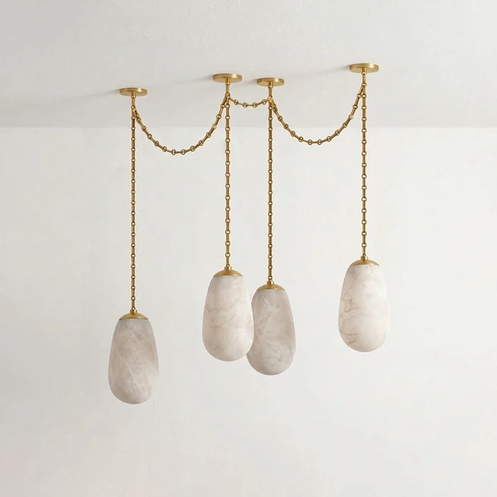 Cascade Alabaster Chain Chandelier – Alabaster detail 20