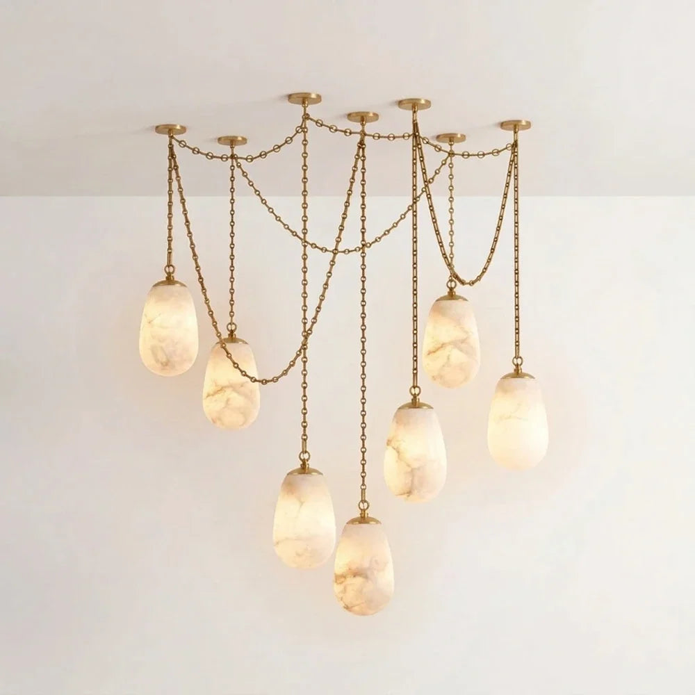 Cascade Alabaster Chain Chandelier – Alabaster detail 25