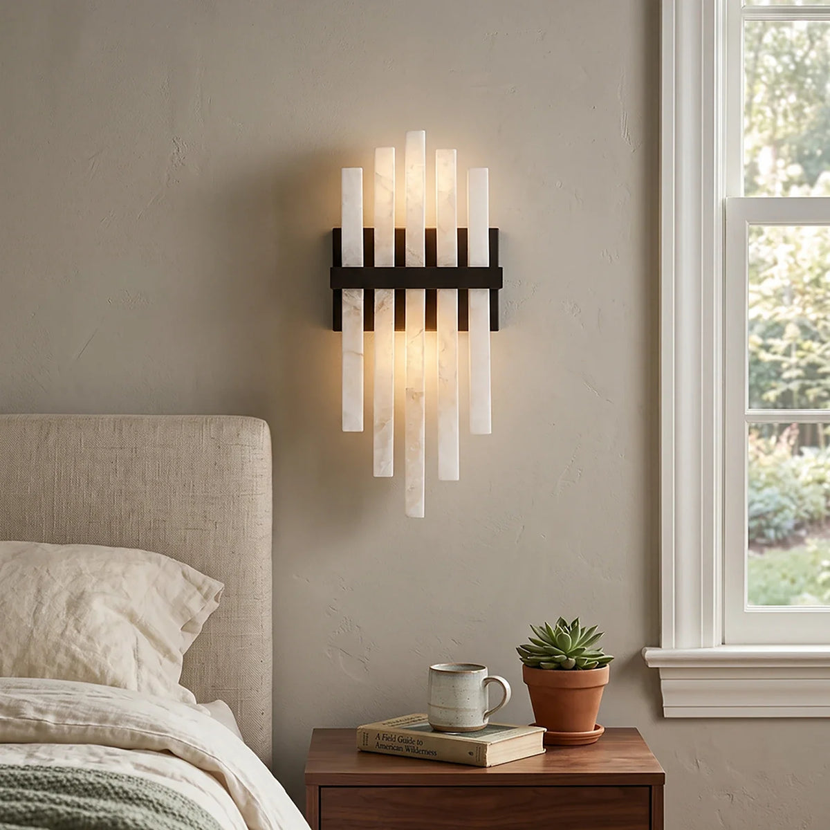 Cascading Alabaster Bar Wall Light – Alabaster detail 4