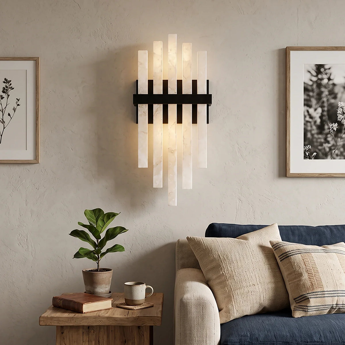 Cascading Alabaster Bar Wall Light – Alabaster detail 5
