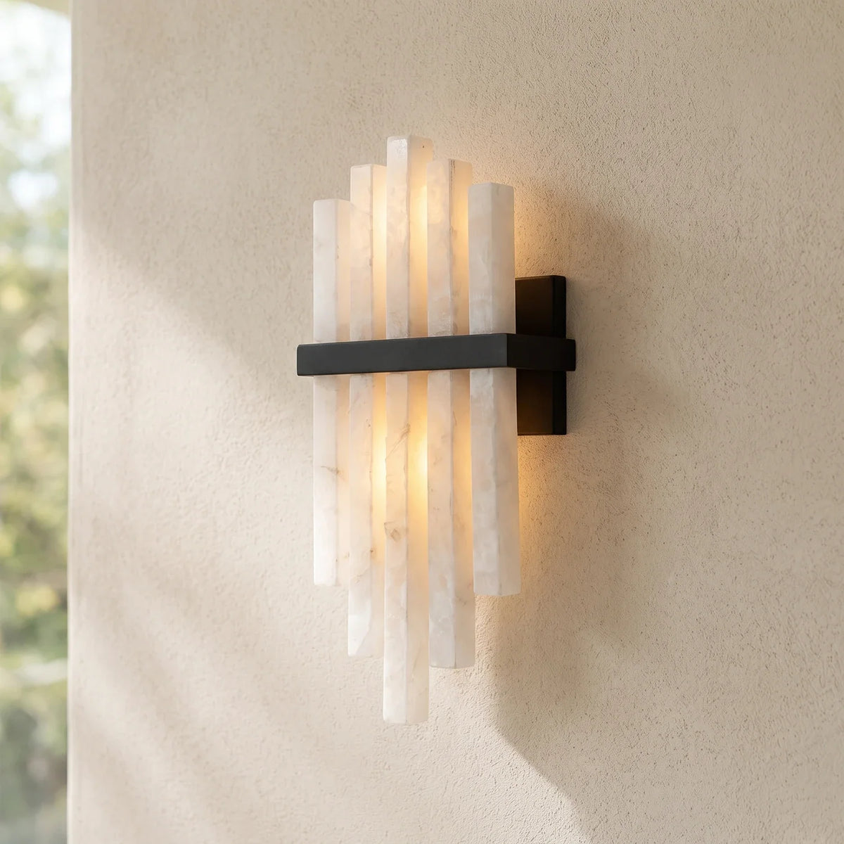 Cascading Alabaster Bar Wall Light – Alabaster detail 11