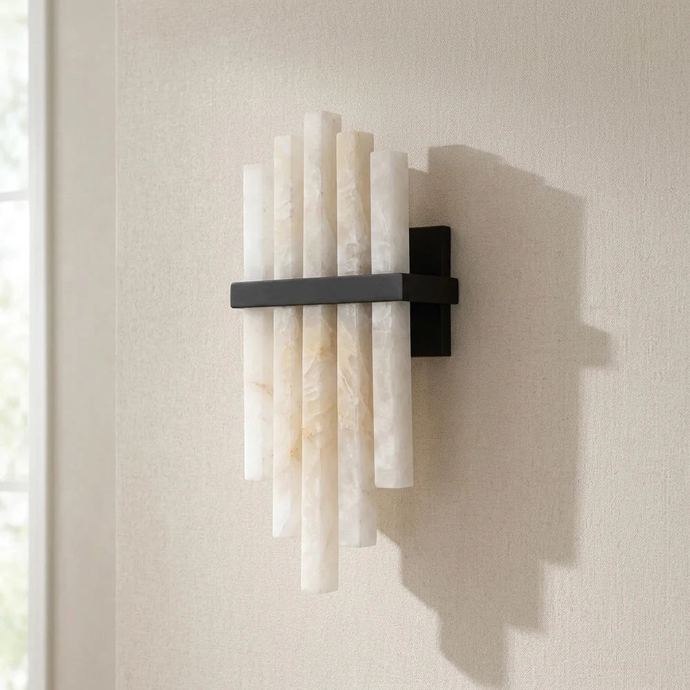Cascading Alabaster Bar Wall Light – Alabaster detail 12