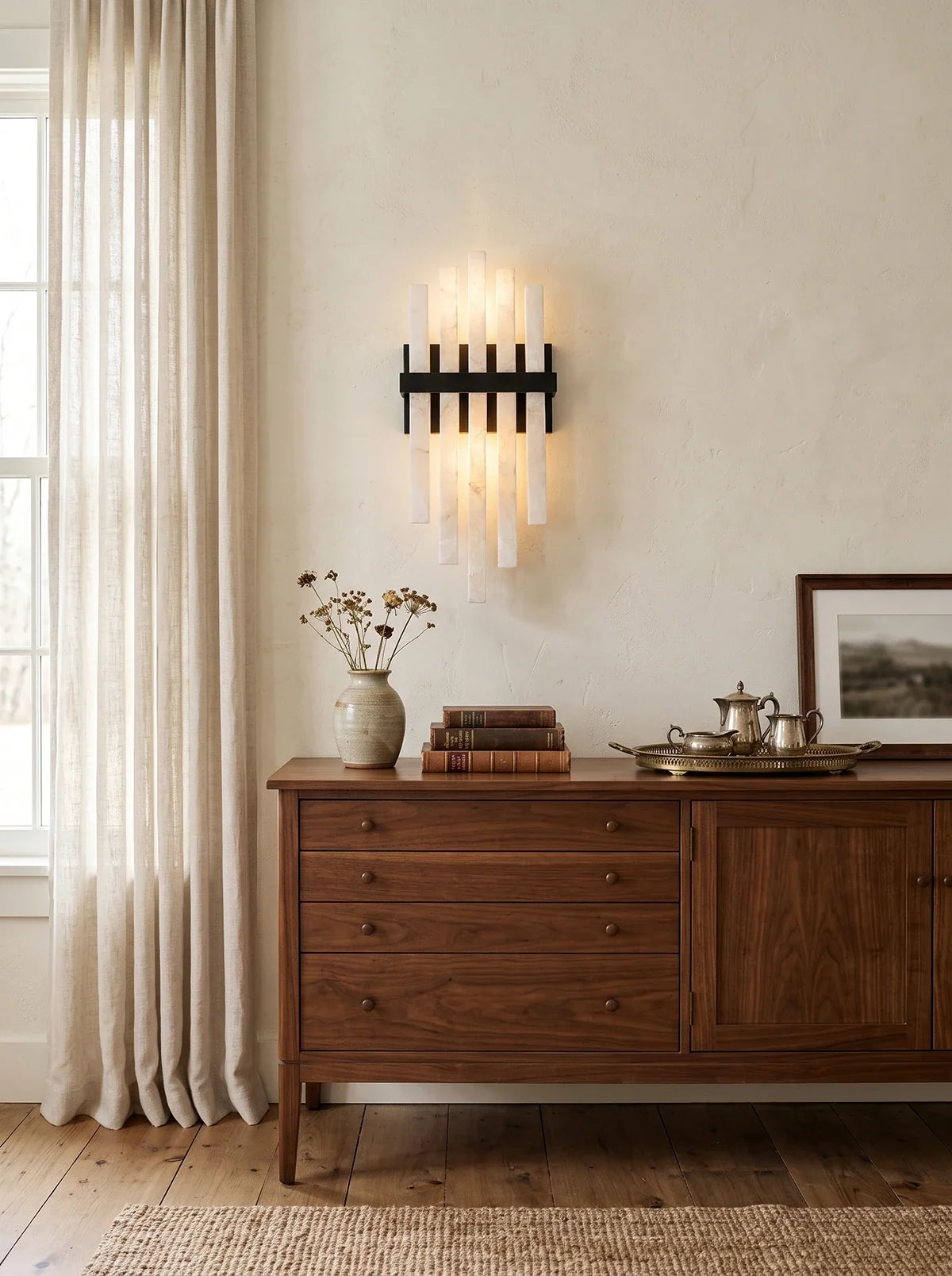 Cascading Alabaster Bar Wall Light – Alabaster detail 9