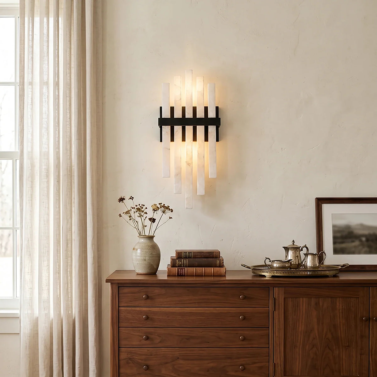 Cascading Alabaster Bar Wall Light – Alabaster detail 3