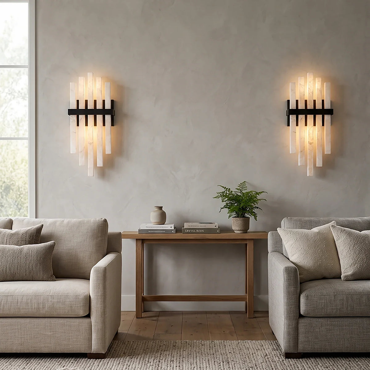 Cascading Alabaster Bar Wall Light – Alabaster detail 8