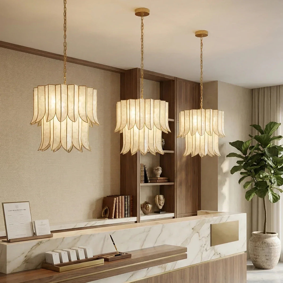 Cascara Capiz Shell Chandelier – Shell detail 9