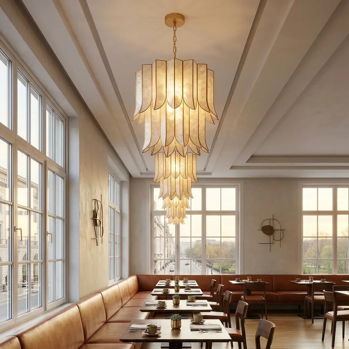 Cascara Capiz Shell Chandelier – Shell detail 7