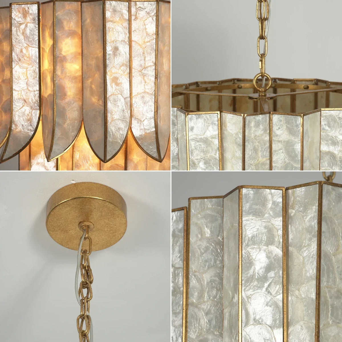 Cascara Capiz Shell Chandelier – Shell detail 21