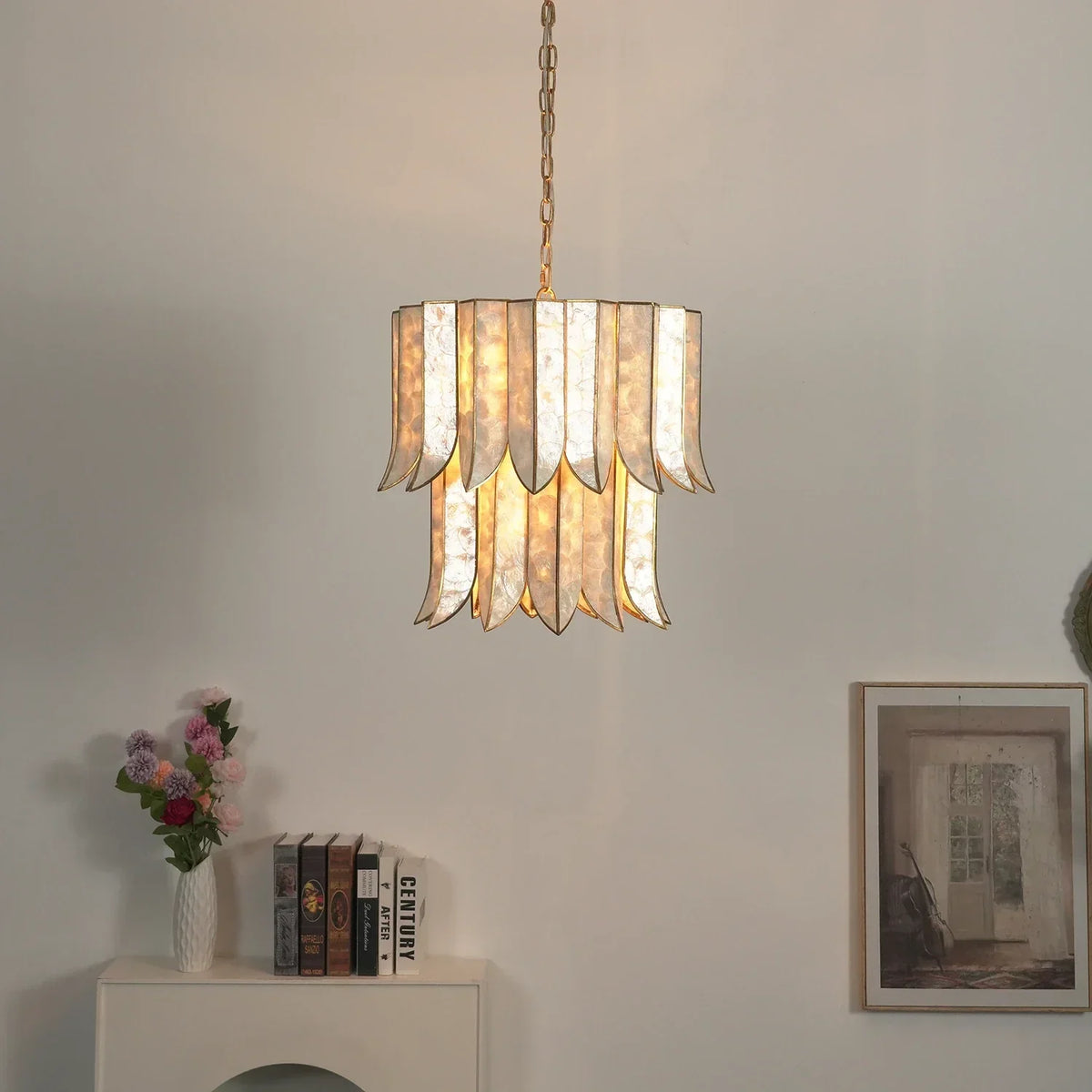 Cascara Capiz Shell Chandelier – Shell detail 11