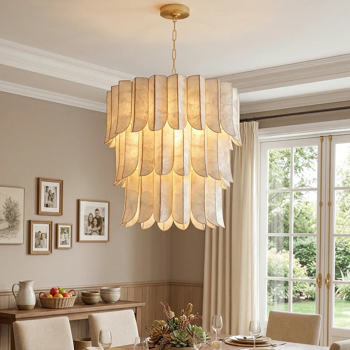 Cascara Capiz Shell Chandelier – Shell detail 5