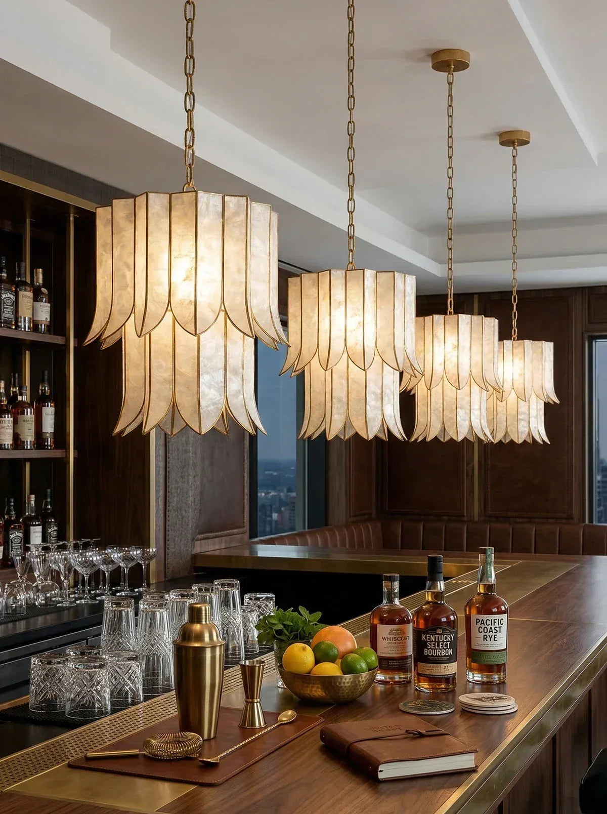 Cascara Capiz Shell Chandelier – Shell detail 20