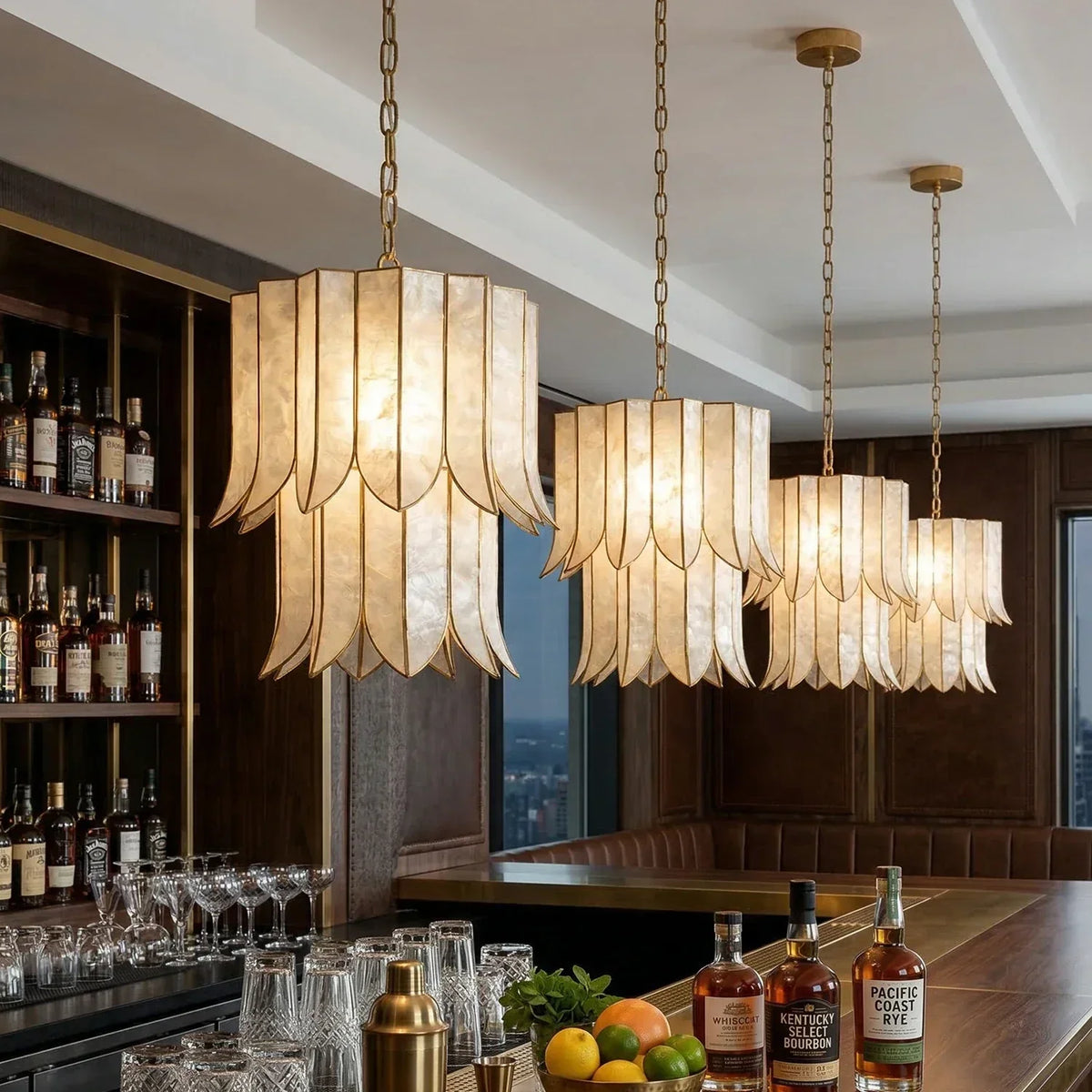 Cascara Capiz Shell Chandelier – Shell detail 10