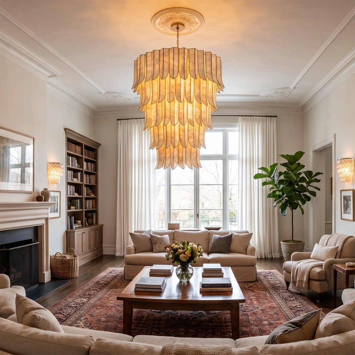 Cascara Capiz Shell Chandelier – Shell detail 2