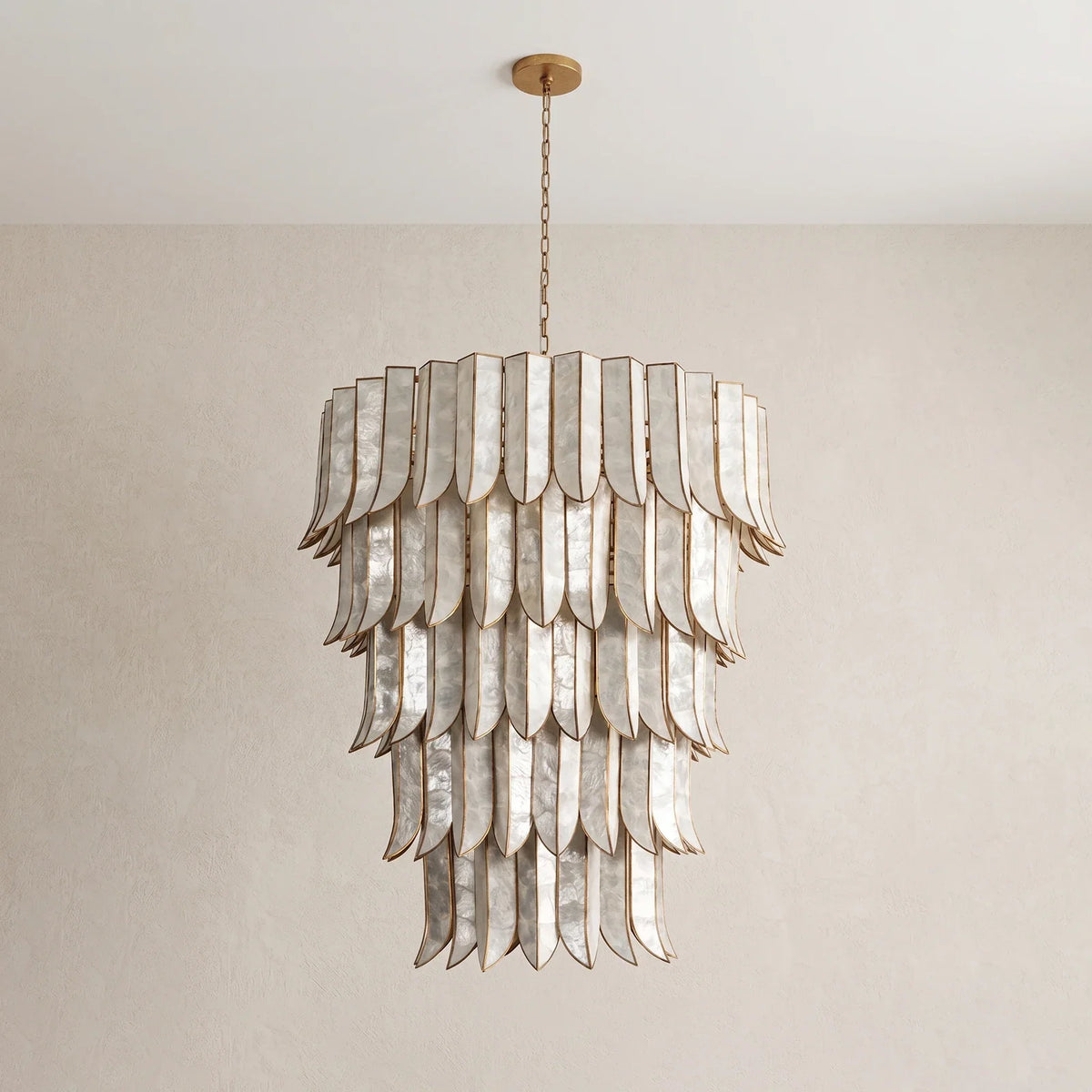 Cascara Capiz Shell Chandelier – Shell detail 36