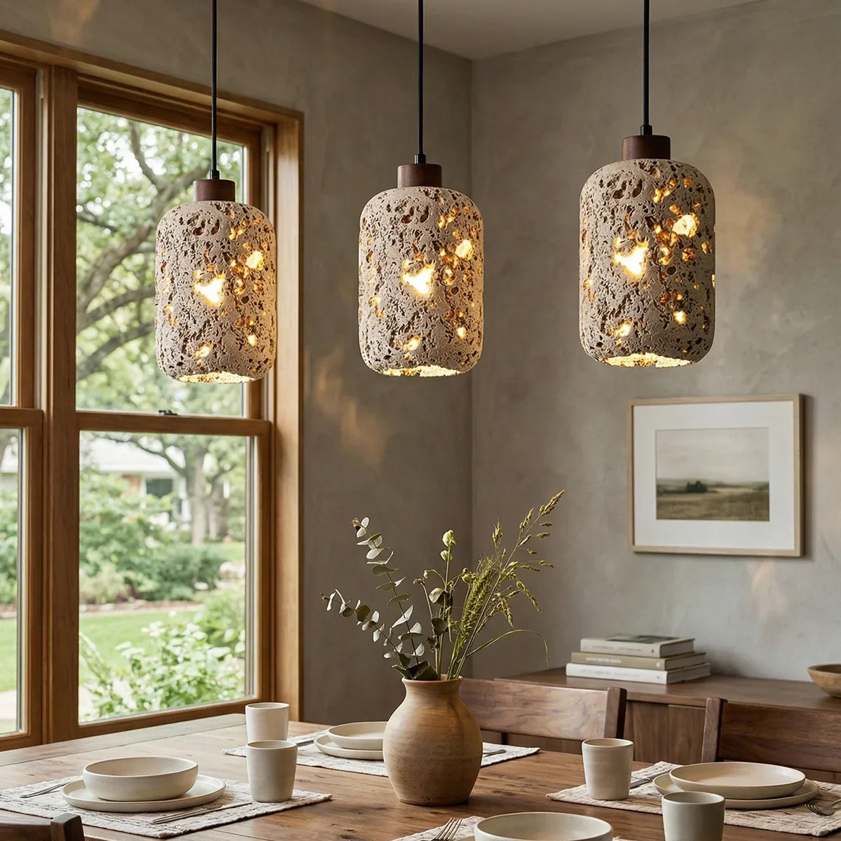 Cava Volcanic Rock Travertine Pendant Lamp – Travertine detail 5