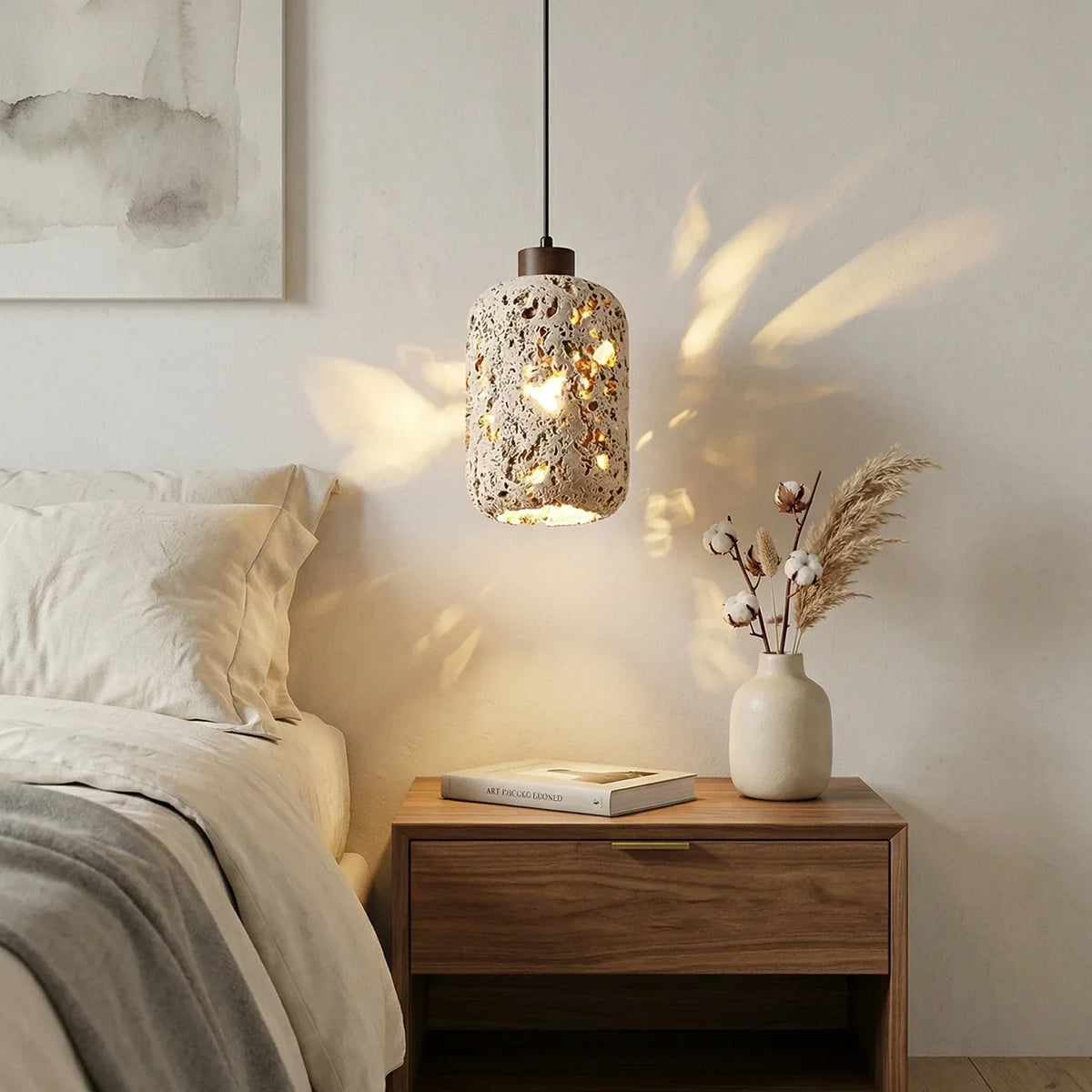 Cava Volcanic Rock Travertine Pendant Lamp – Travertine detail 2