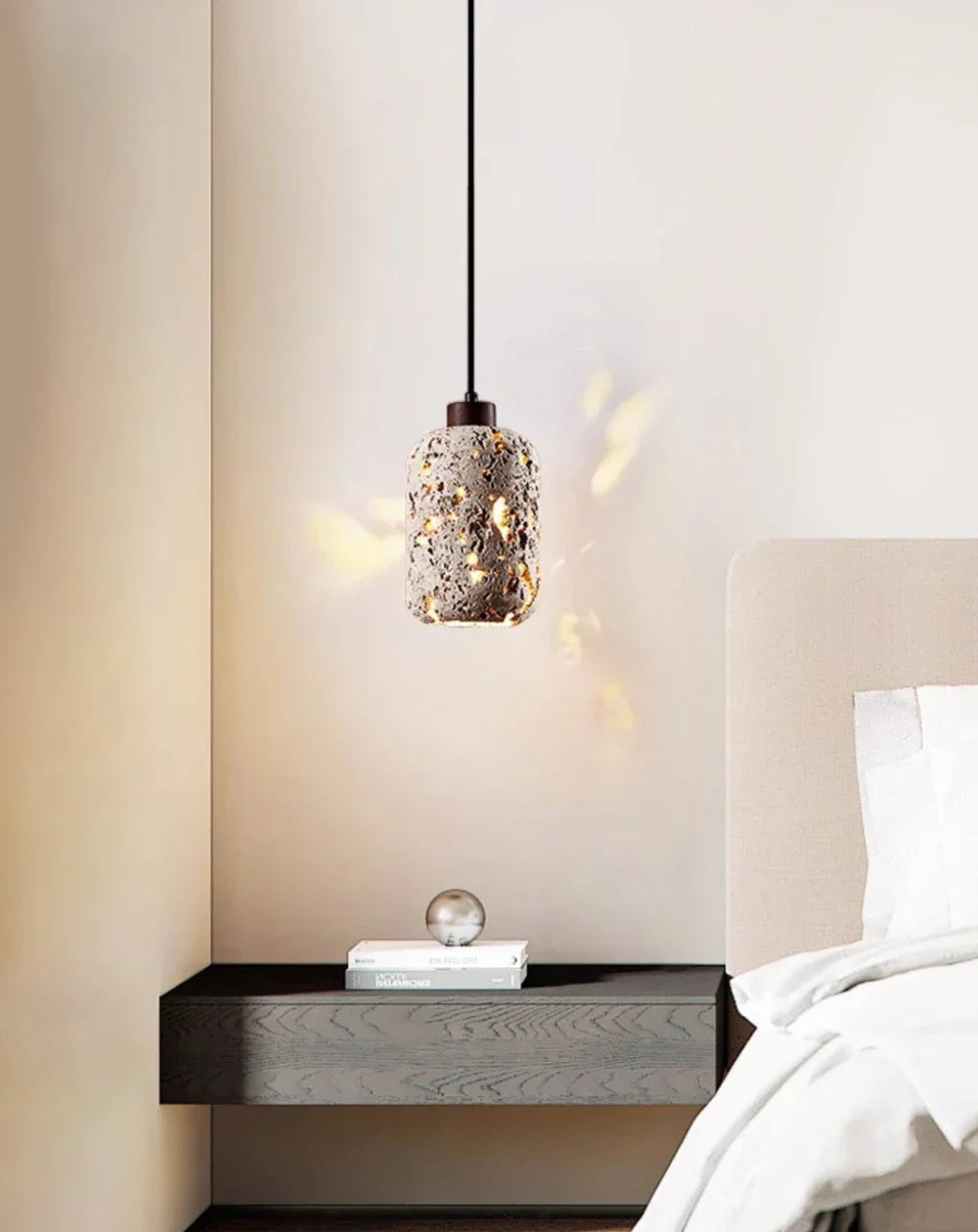 Cava Volcanic Rock Travertine Pendant Lamp – Travertine detail 9