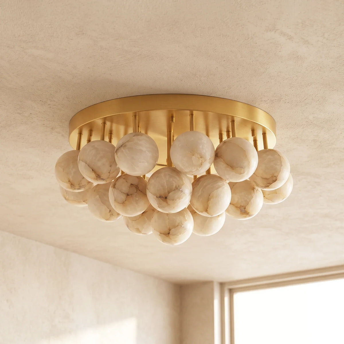 Clustered Aurelia Alabaster Globe Ceiling Light – Alabaster detail 12