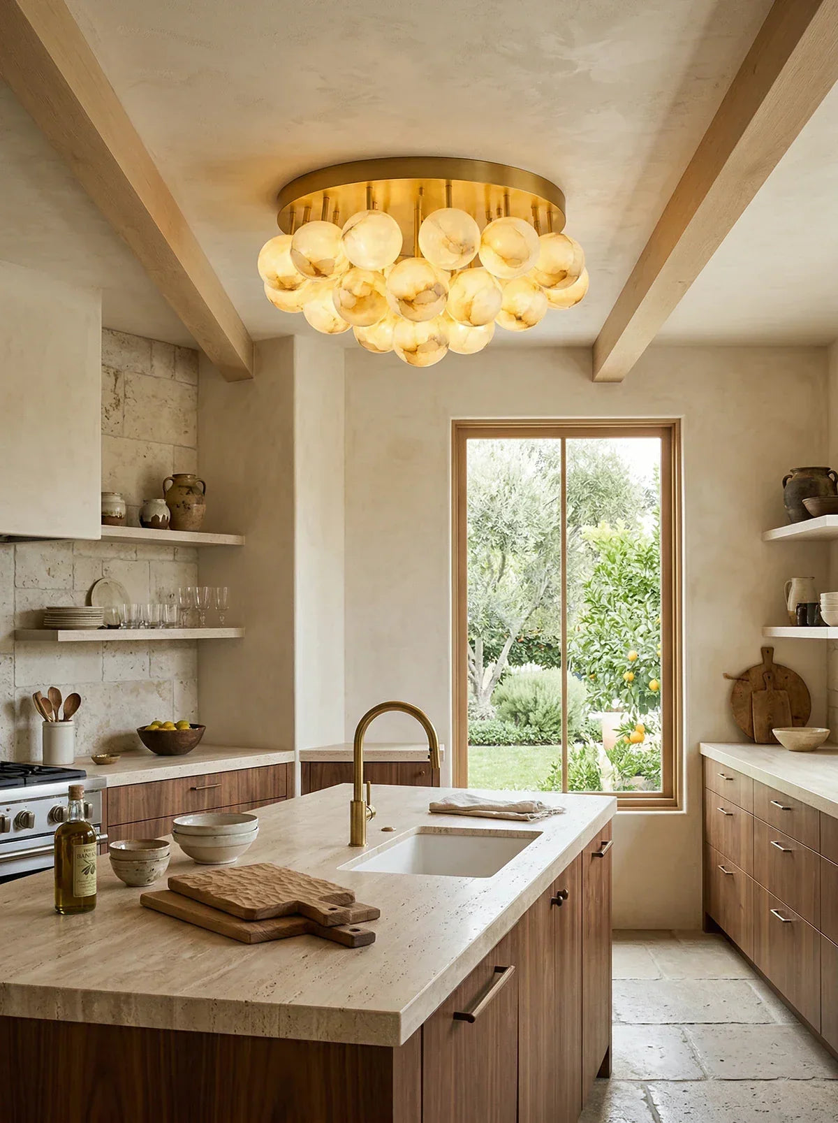 Clustered Aurelia Alabaster Globe Ceiling Light – Alabaster detail 7