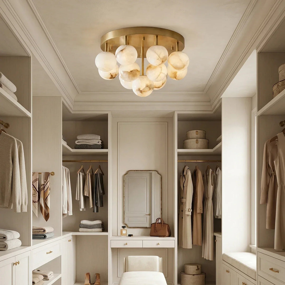 Clustered Aurelia Alabaster Globe Ceiling Light – Alabaster detail 5