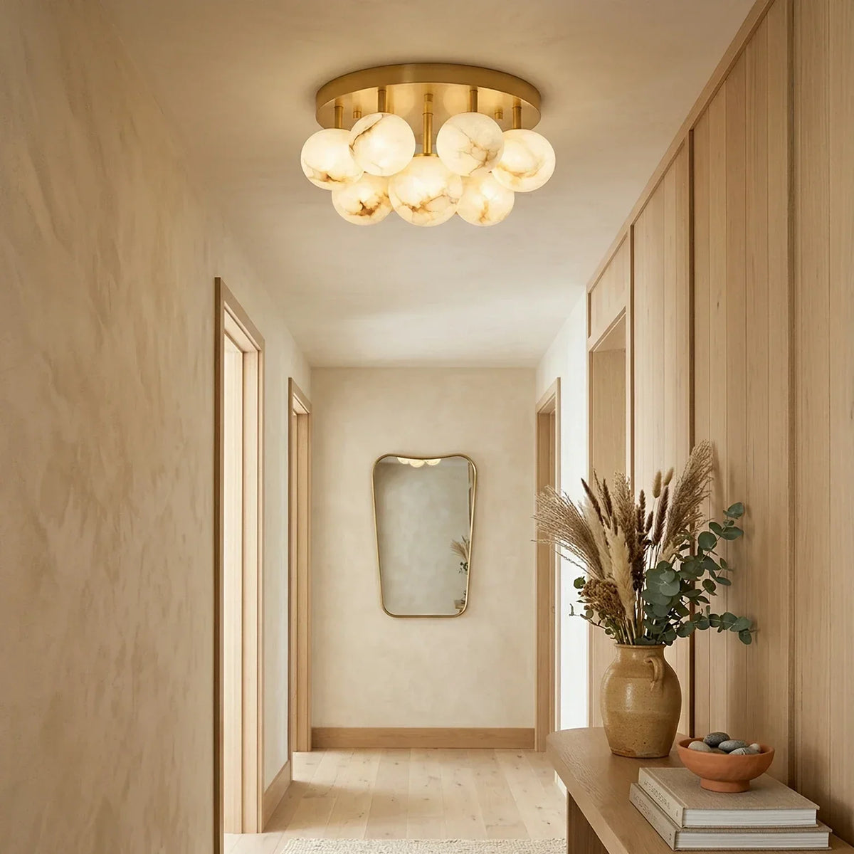 Clustered Aurelia Alabaster Globe Ceiling Light – Alabaster detail 4
