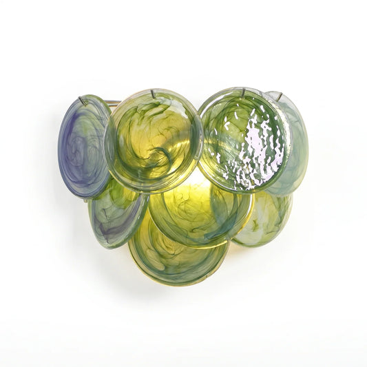 Colorful Swirling Glass Round Wall Lamp