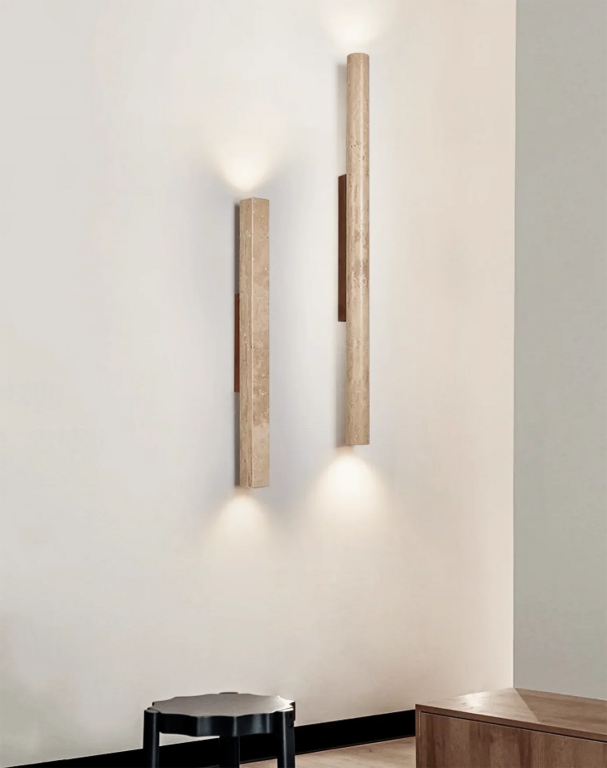 Column Travertine Wall Light – Travertine detail 7