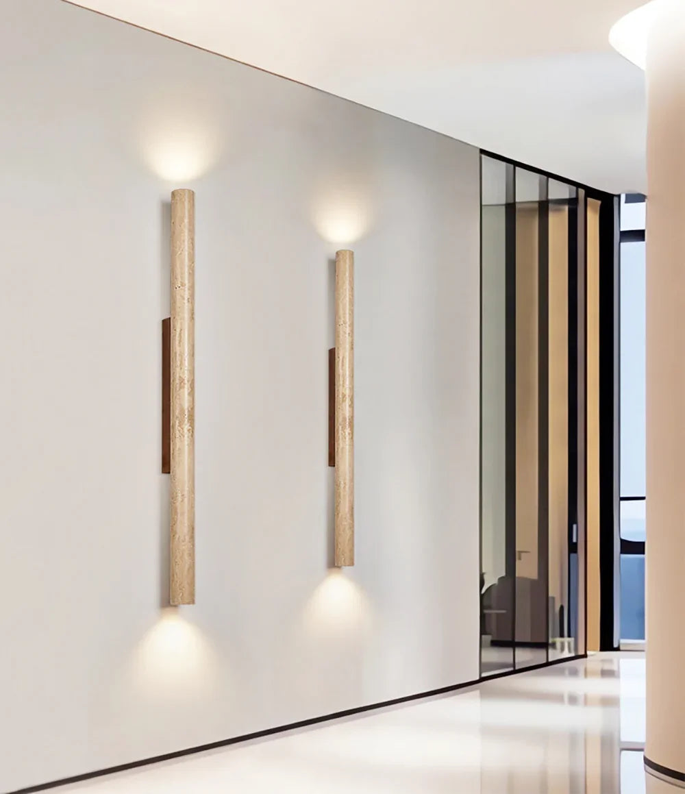 Column Travertine Wall Light – Travertine detail 9