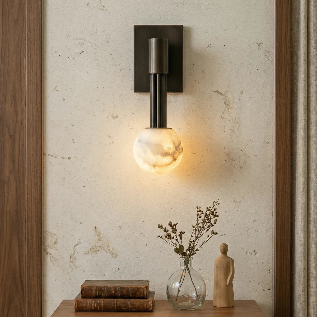 Columnar Obra Spherical Alabaster Wall Lamp – Alabaster detail 5