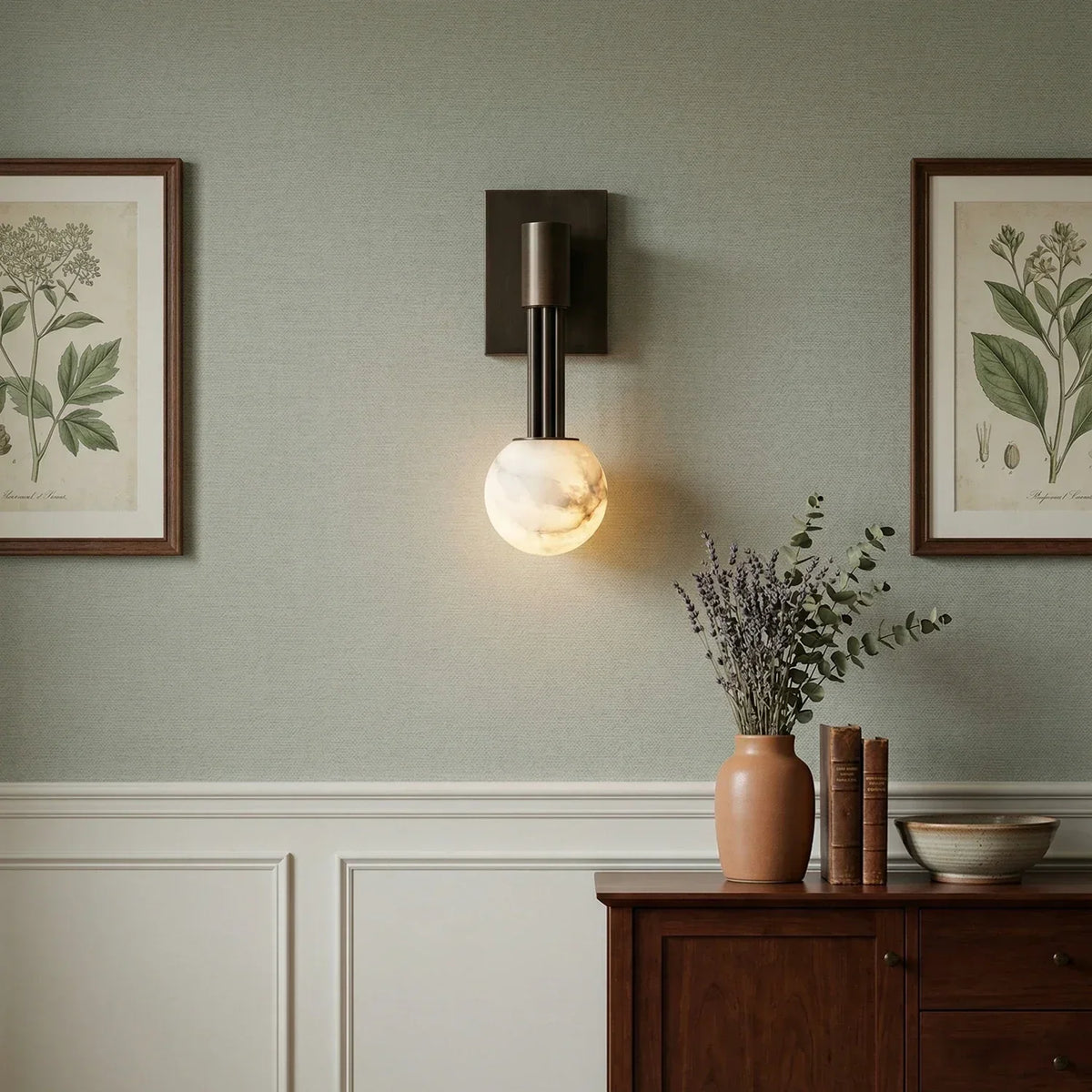 Columnar Obra Spherical Alabaster Wall Lamp – Alabaster detail 7