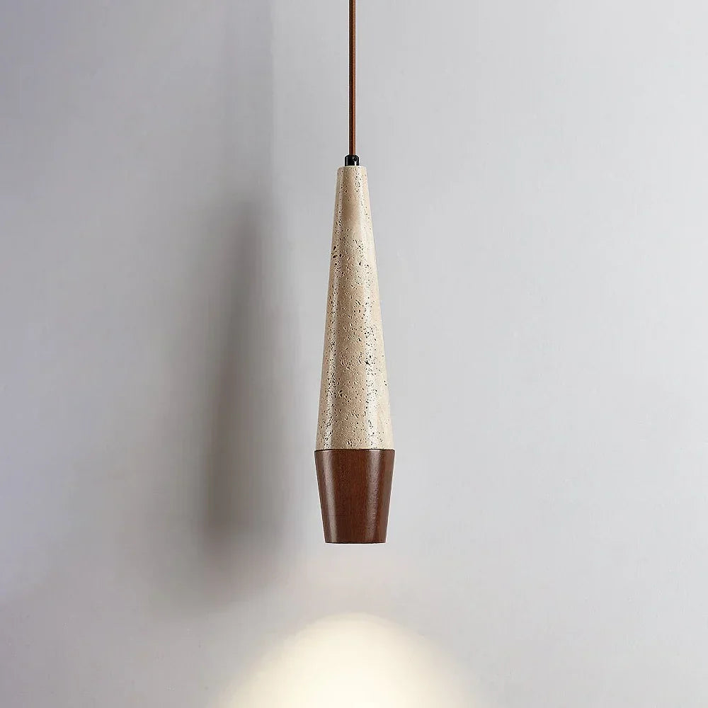 Conical Tiber Travertine Pendant Light – Travertine detail 12