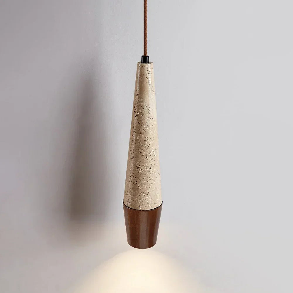 Conical Tiber Travertine Pendant Light – Travertine detail 11