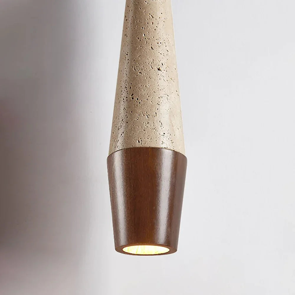 Conical Tiber Travertine Pendant Light – Travertine detail 10