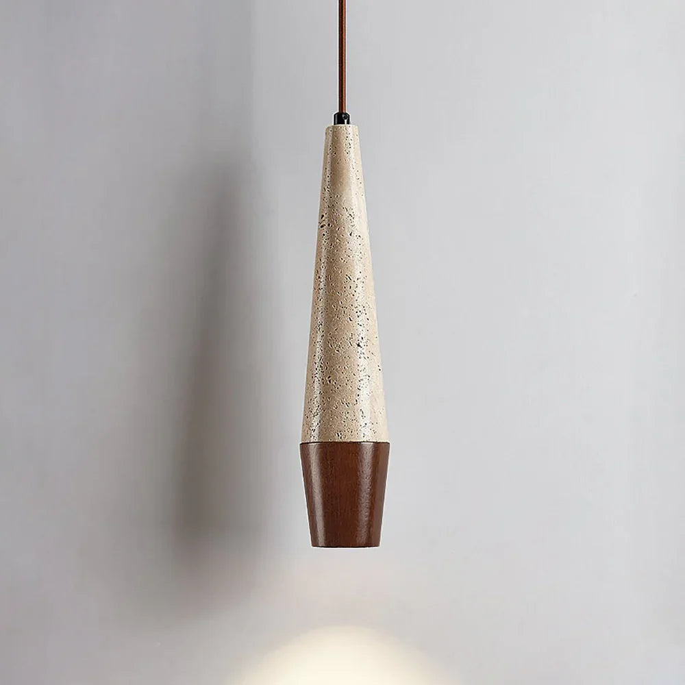Conical Tiber Travertine Pendant Light – Travertine detail 9