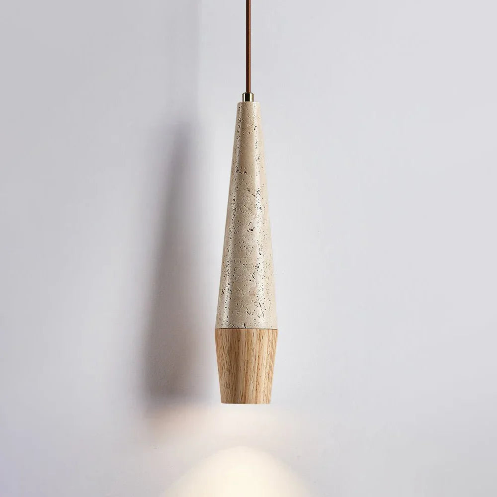 Conical Tiber Travertine Pendant Light – Travertine detail 8