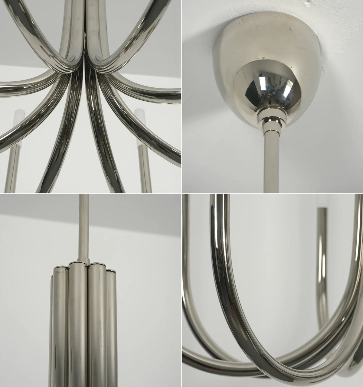 Corin Curved Arm Candle Brass Chandelier – Brass detail 14