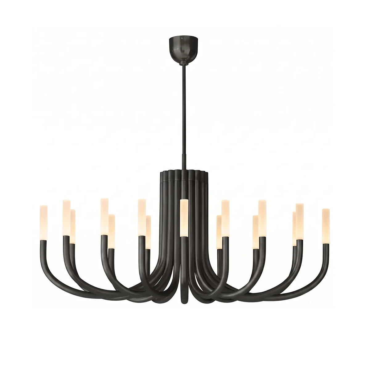 Corin Curved Arm Candle Brass Chandelier – Brass detail 24