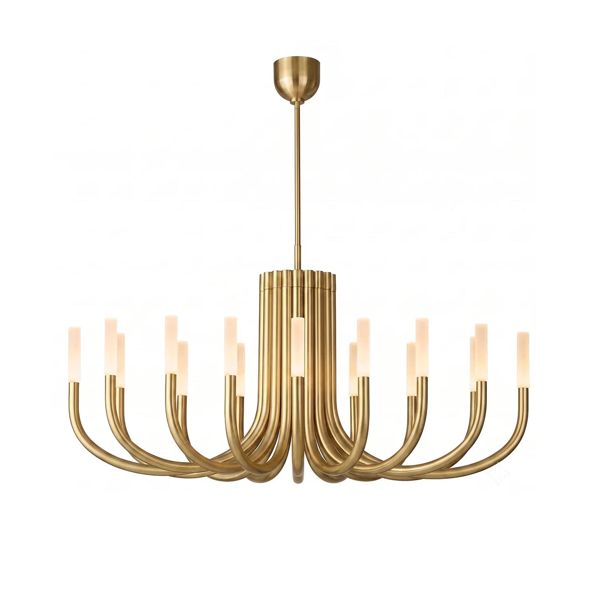 Corin Curved Arm Candle Brass Chandelier – Brass detail 23