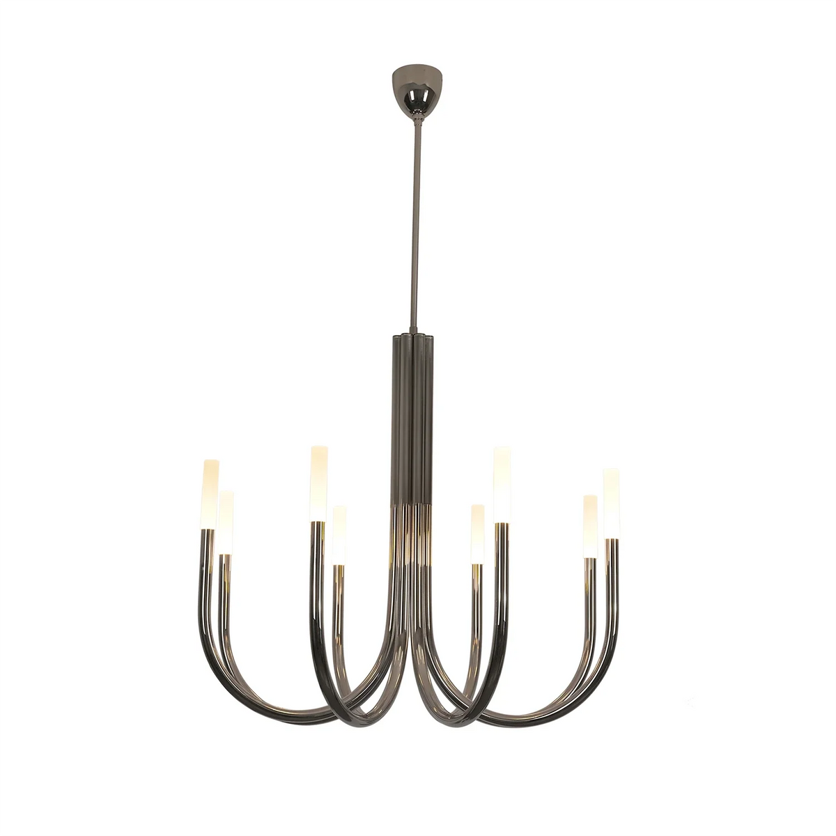 Corin Curved Arm Candle Brass Chandelier