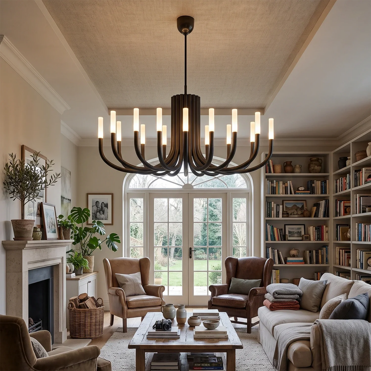 Corin Curved Arm Candle Brass Chandelier – Brass detail 6