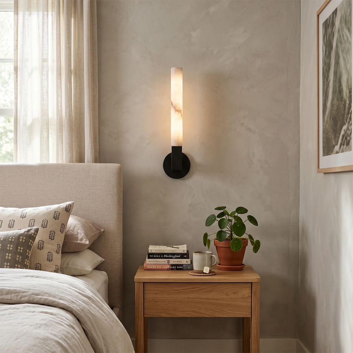 Corvin Alabaster Column Wall Sconce – Alabaster detail 4