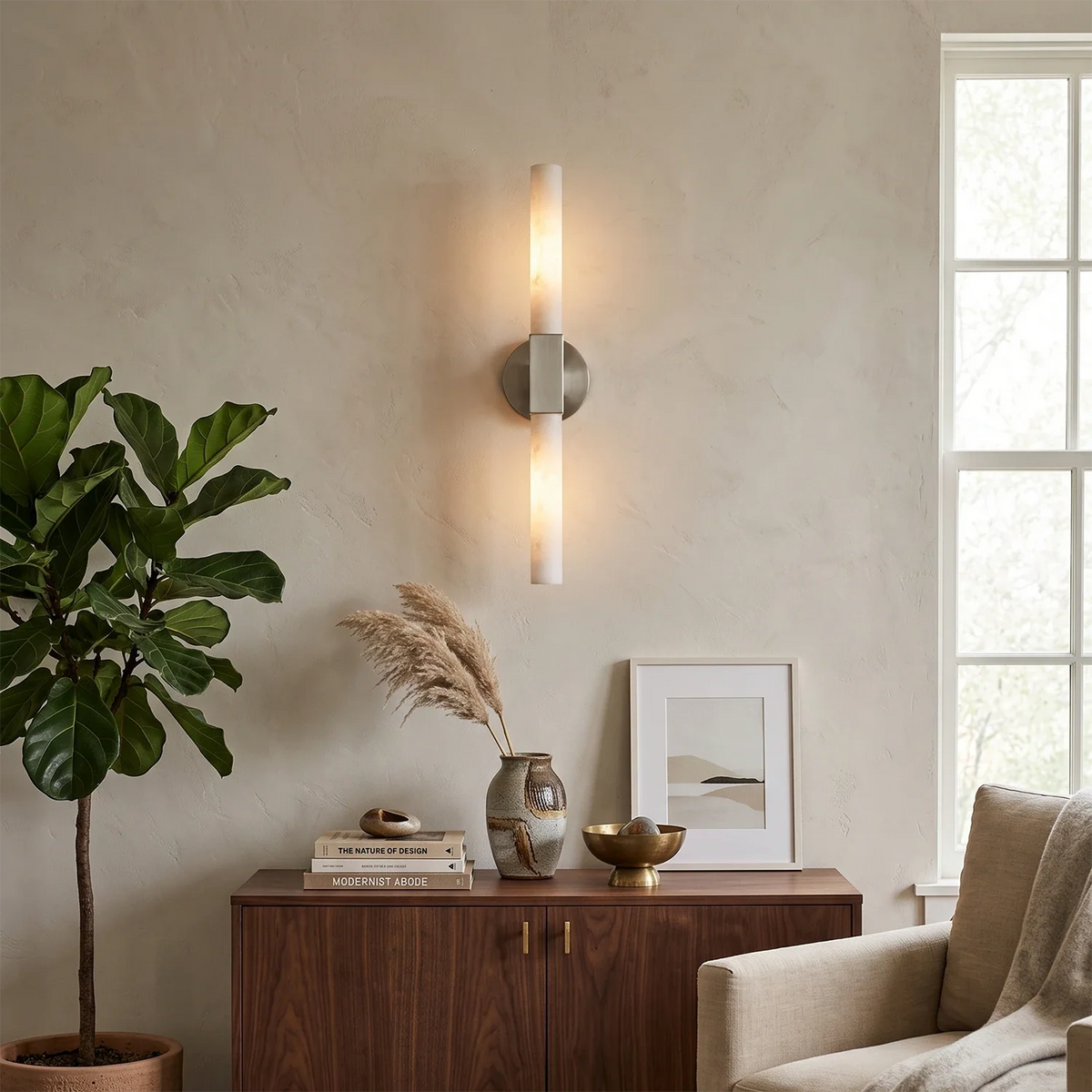 Corvin Alabaster Column Wall Sconce – Alabaster detail 5