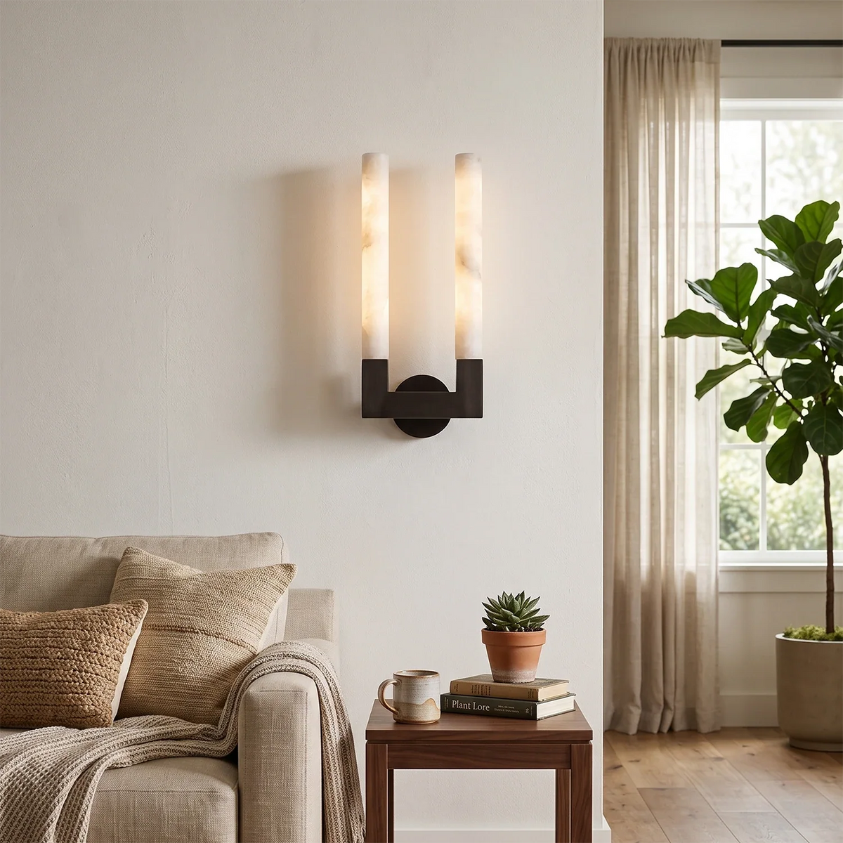 Corvin Alabaster Column Wall Sconce – Alabaster detail 7