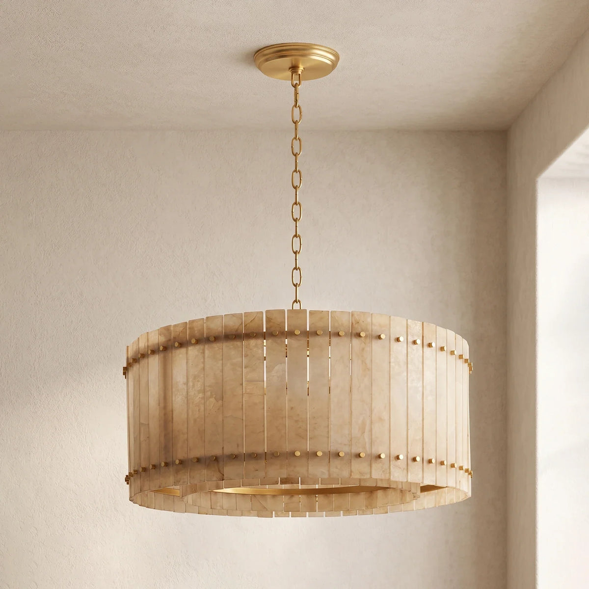 Corwin Alabaster Slat Chandelier – Alabaster detail 26