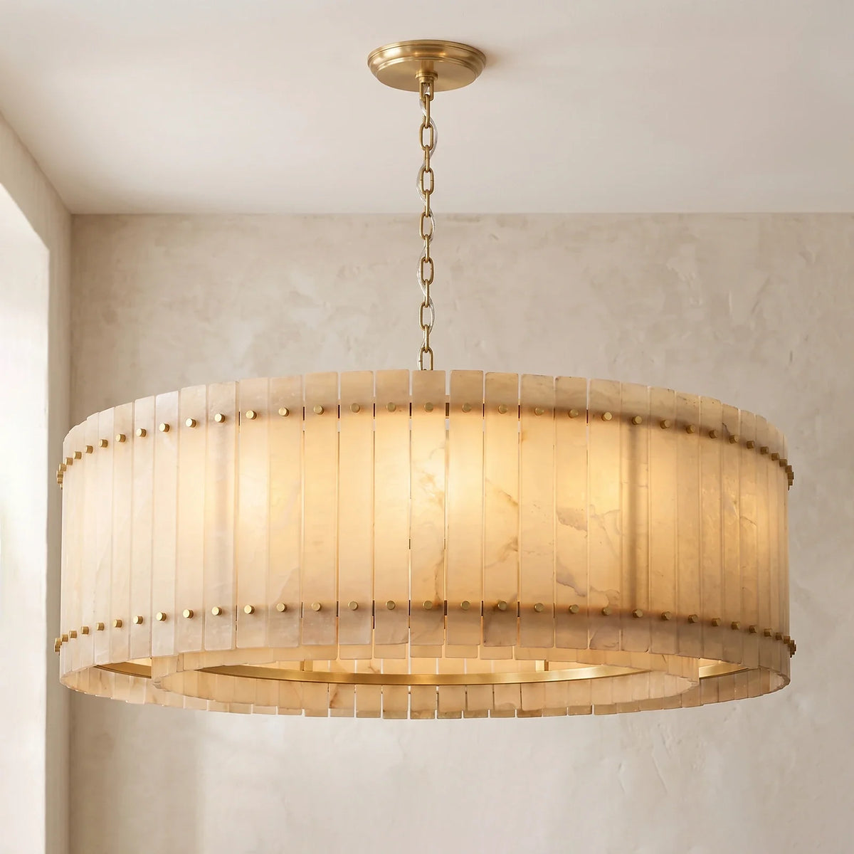 Corwin Alabaster Slat Chandelier – Alabaster detail 28