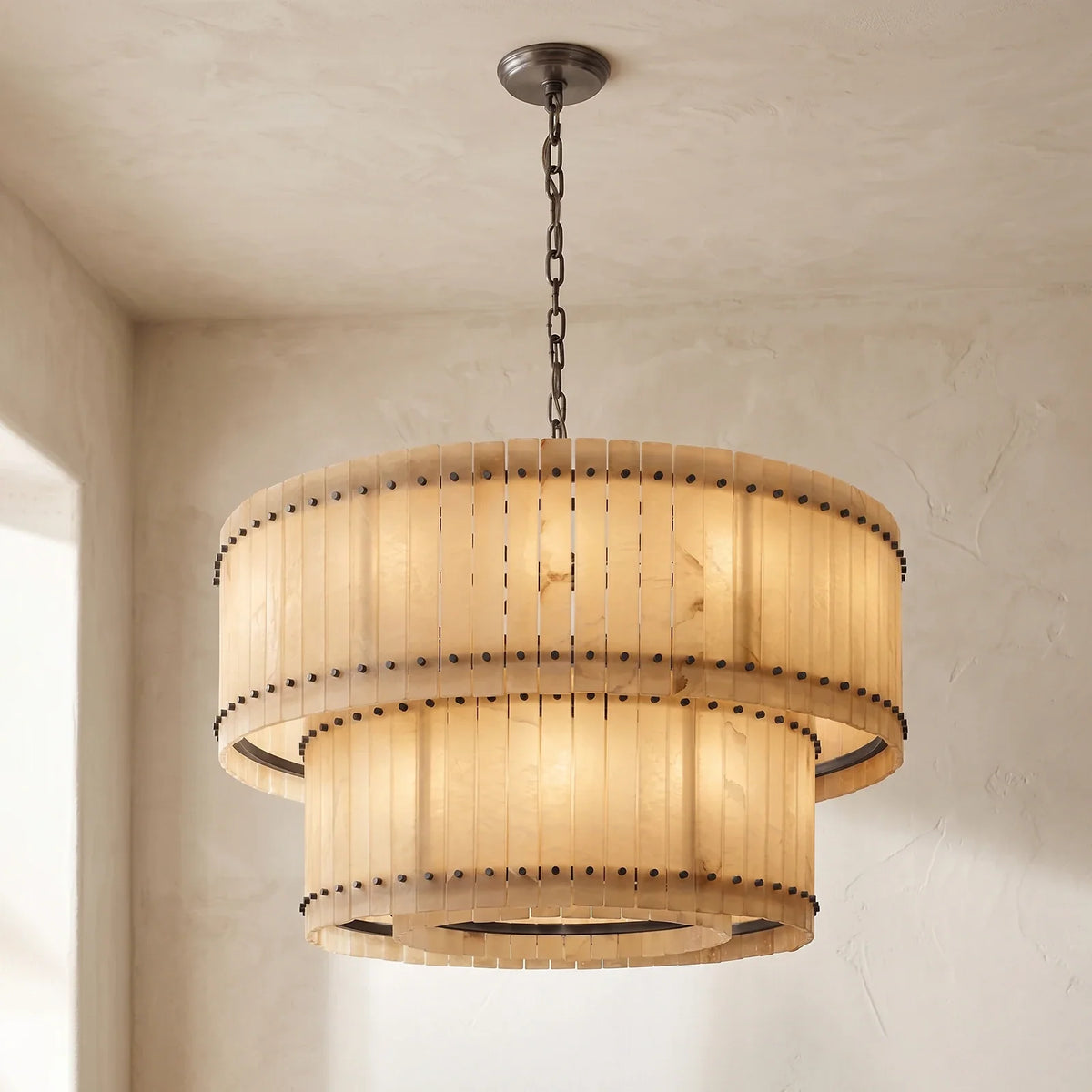 Corwin Alabaster Slat Chandelier – Alabaster detail 31