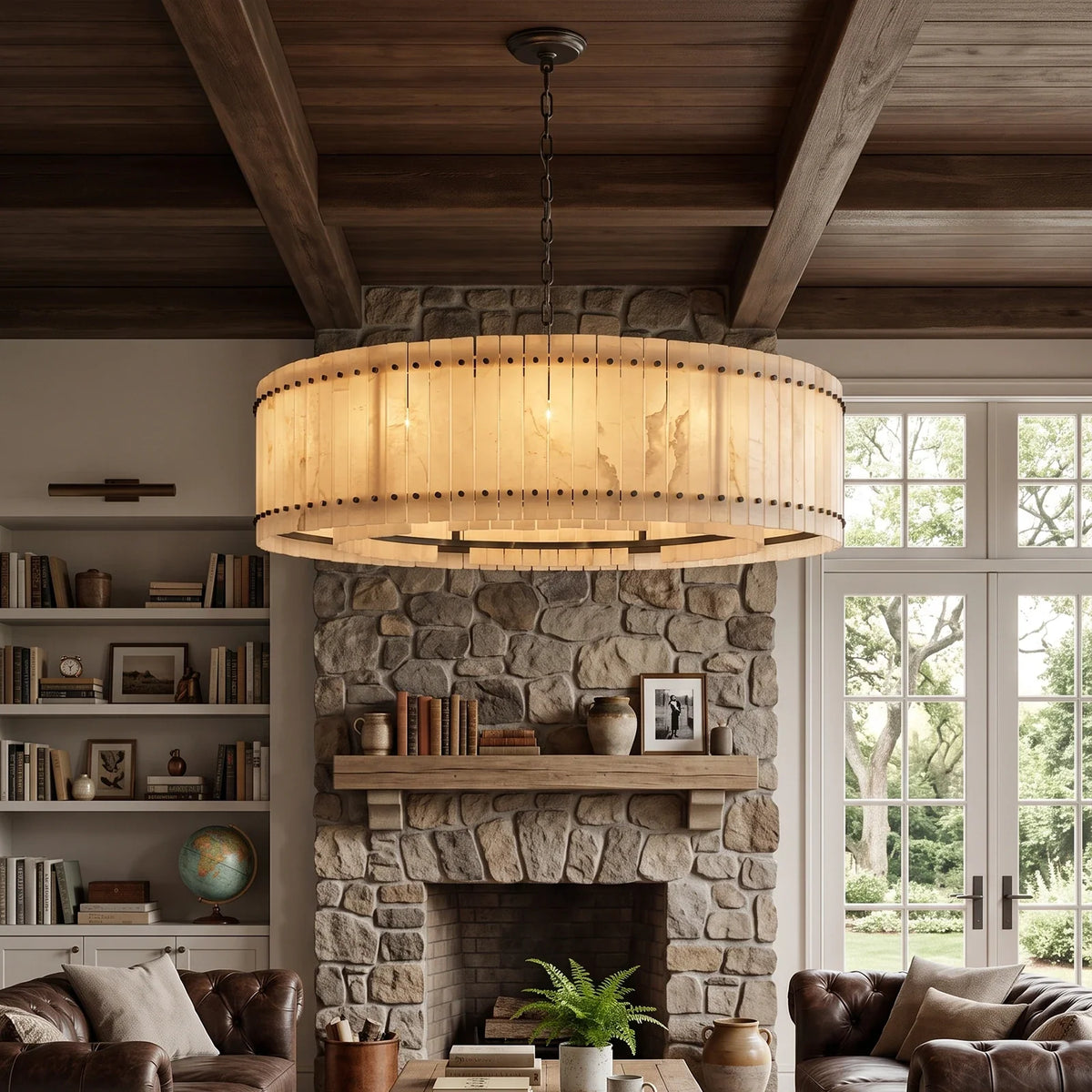 Corwin Alabaster Slat Chandelier – Alabaster detail 24