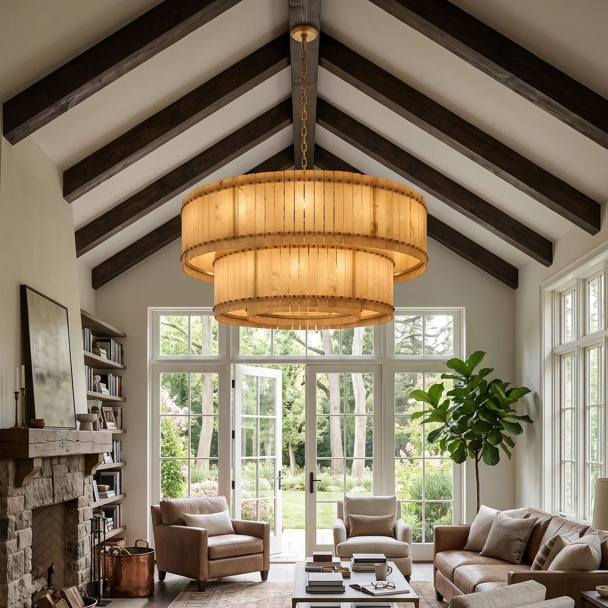 Corwin Alabaster Slat Chandelier – Alabaster detail 25