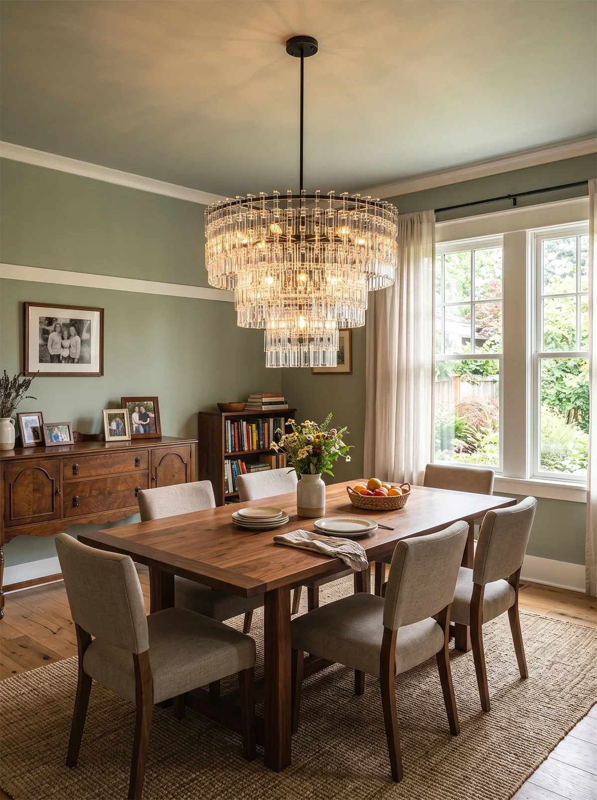 Corwin Tiered Crystal Bar Chandelier – Crystal detail 12