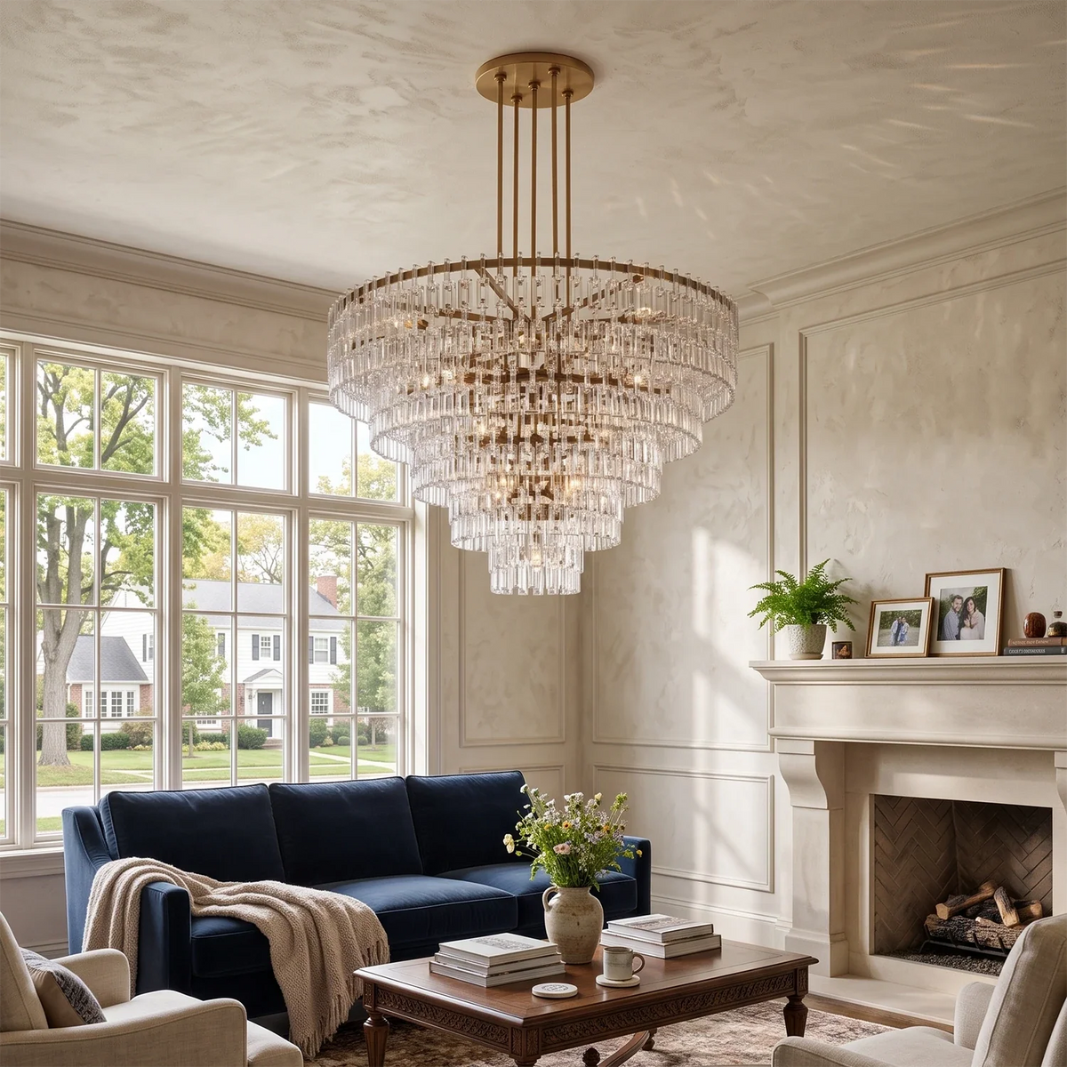 Corwin Tiered Crystal Bar Chandelier – Crystal detail 10